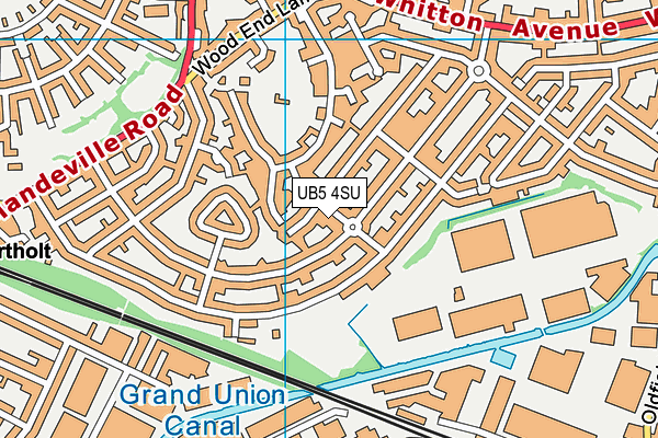 UB5 4SU map - OS VectorMap District (Ordnance Survey)
