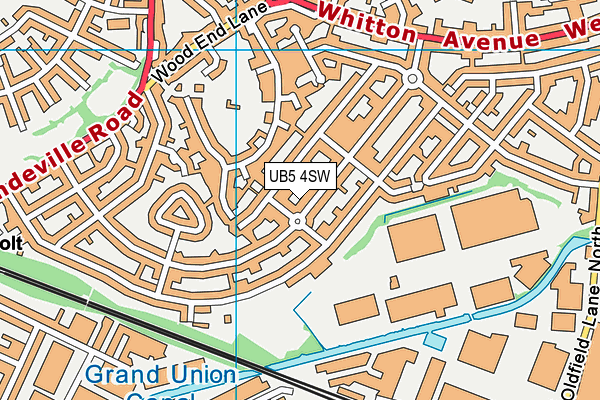 UB5 4SW map - OS VectorMap District (Ordnance Survey)