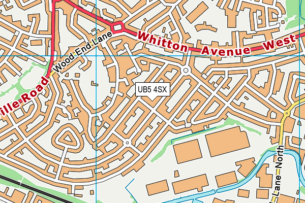 UB5 4SX map - OS VectorMap District (Ordnance Survey)