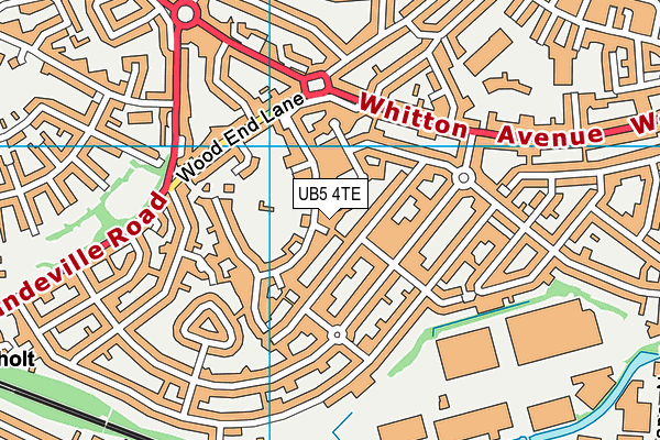 UB5 4TE map - OS VectorMap District (Ordnance Survey)