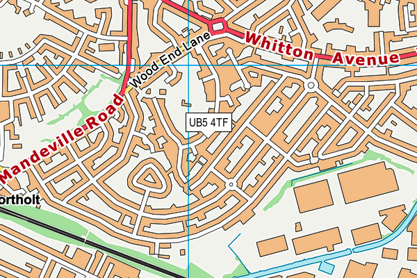 UB5 4TF map - OS VectorMap District (Ordnance Survey)