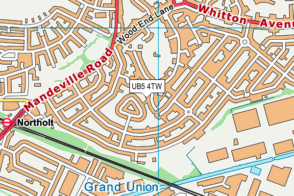 UB5 4TW map - OS VectorMap District (Ordnance Survey)