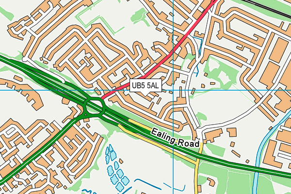 UB5 5AL map - OS VectorMap District (Ordnance Survey)
