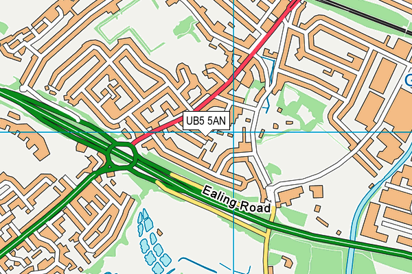 UB5 5AN map - OS VectorMap District (Ordnance Survey)