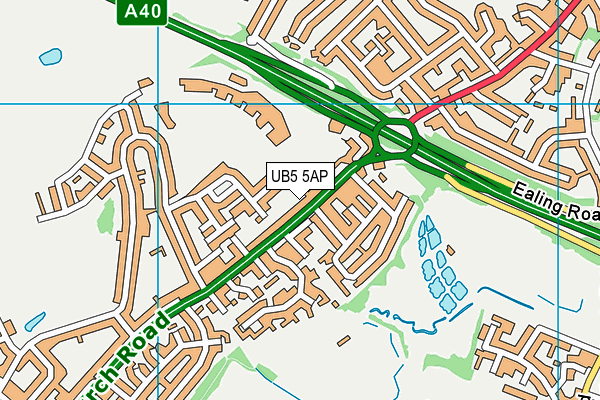 UB5 5AP map - OS VectorMap District (Ordnance Survey)