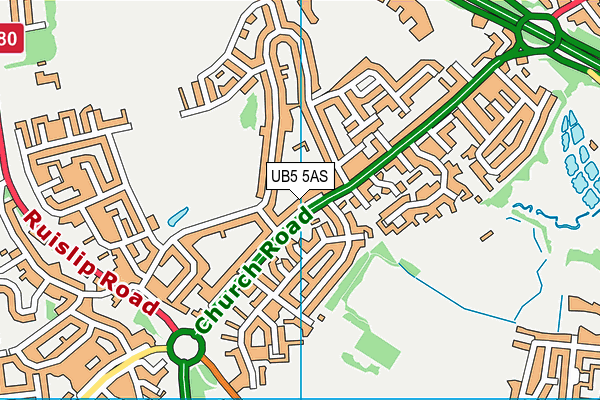 UB5 5AS map - OS VectorMap District (Ordnance Survey)