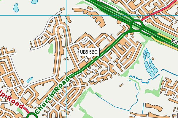 UB5 5BQ map - OS VectorMap District (Ordnance Survey)