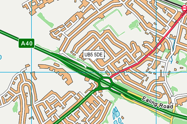 UB5 5DE map - OS VectorMap District (Ordnance Survey)