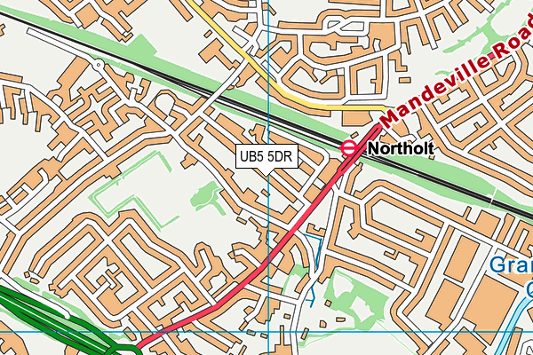 UB5 5DR map - OS VectorMap District (Ordnance Survey)