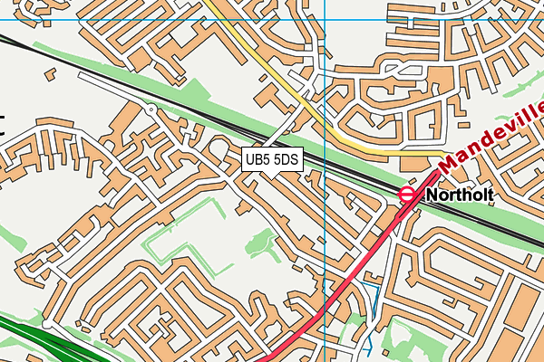 UB5 5DS map - OS VectorMap District (Ordnance Survey)