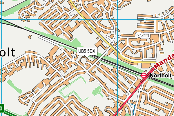 UB5 5DX map - OS VectorMap District (Ordnance Survey)