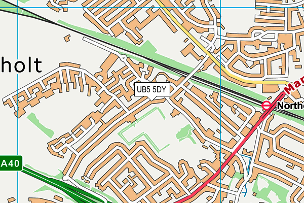 UB5 5DY map - OS VectorMap District (Ordnance Survey)