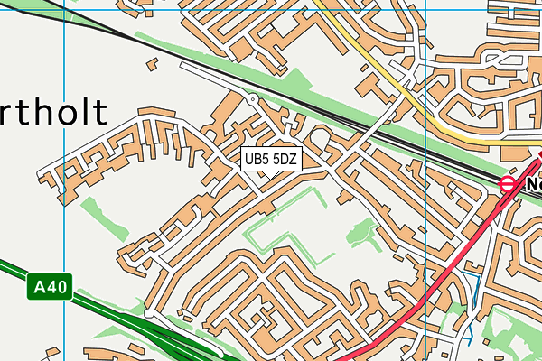 UB5 5DZ map - OS VectorMap District (Ordnance Survey)