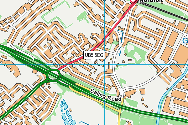 UB5 5EG map - OS VectorMap District (Ordnance Survey)