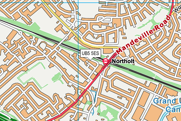 UB5 5ES map - OS VectorMap District (Ordnance Survey)