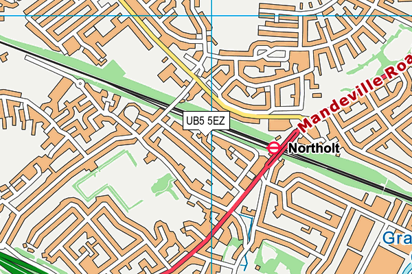 UB5 5EZ map - OS VectorMap District (Ordnance Survey)