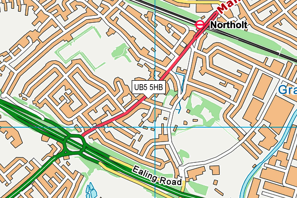 UB5 5HB map - OS VectorMap District (Ordnance Survey)