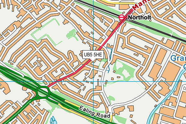 UB5 5HE map - OS VectorMap District (Ordnance Survey)