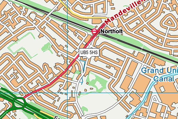 UB5 5HS map - OS VectorMap District (Ordnance Survey)