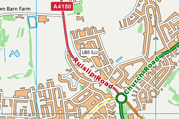 UB5 5JJ map - OS VectorMap District (Ordnance Survey)