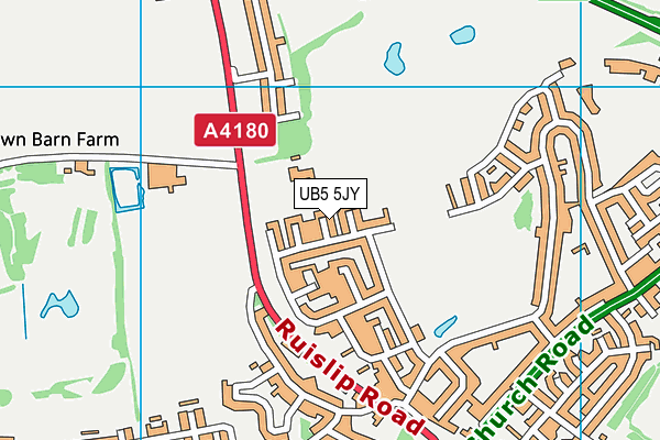 UB5 5JY map - OS VectorMap District (Ordnance Survey)