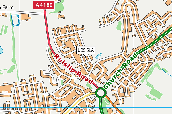 UB5 5LA map - OS VectorMap District (Ordnance Survey)