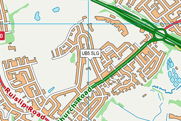 UB5 5LG map - OS VectorMap District (Ordnance Survey)
