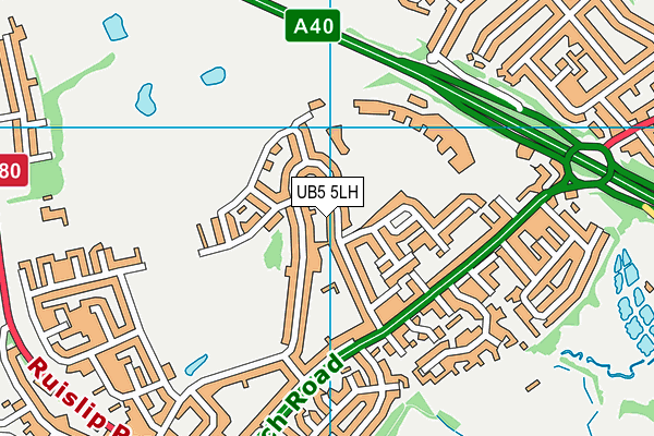 UB5 5LH map - OS VectorMap District (Ordnance Survey)