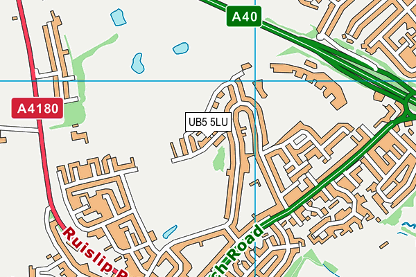 UB5 5LU map - OS VectorMap District (Ordnance Survey)