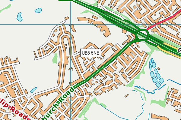 UB5 5NE map - OS VectorMap District (Ordnance Survey)