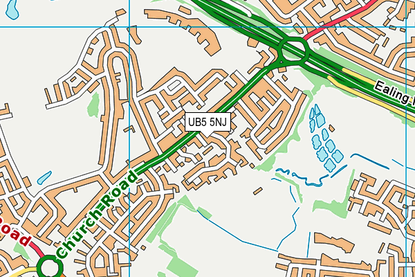 UB5 5NJ map - OS VectorMap District (Ordnance Survey)