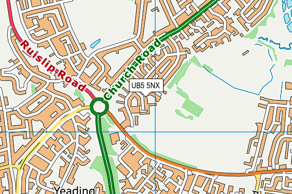 UB5 5NX map - OS VectorMap District (Ordnance Survey)