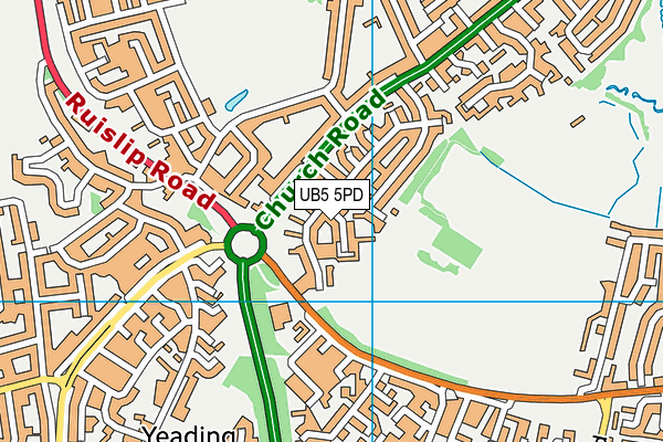 UB5 5PD map - OS VectorMap District (Ordnance Survey)