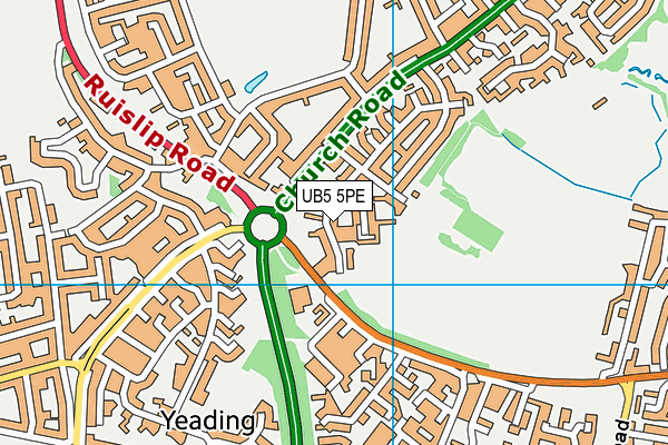 UB5 5PE map - OS VectorMap District (Ordnance Survey)