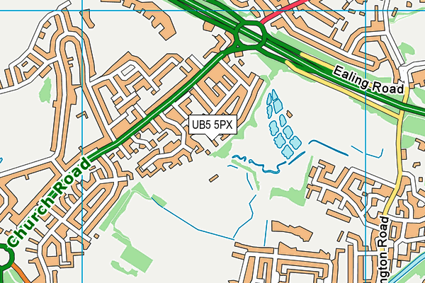 UB5 5PX map - OS VectorMap District (Ordnance Survey)