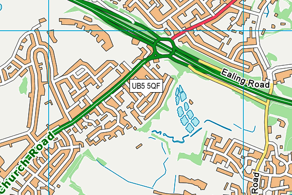 UB5 5QF map - OS VectorMap District (Ordnance Survey)