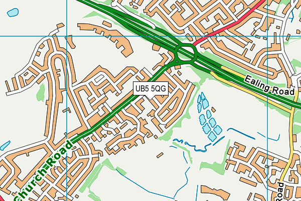 UB5 5QG map - OS VectorMap District (Ordnance Survey)