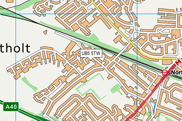 UB5 5TW map - OS VectorMap District (Ordnance Survey)