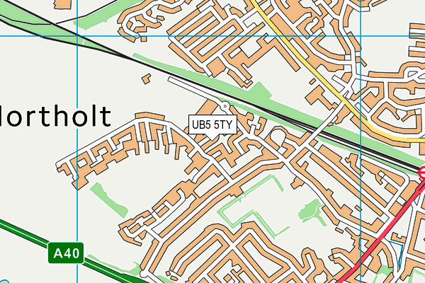 UB5 5TY map - OS VectorMap District (Ordnance Survey)