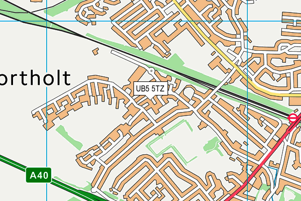 UB5 5TZ map - OS VectorMap District (Ordnance Survey)