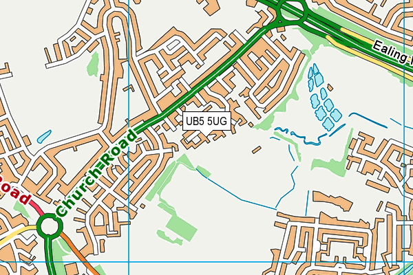 UB5 5UG map - OS VectorMap District (Ordnance Survey)