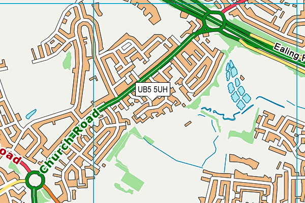 UB5 5UH map - OS VectorMap District (Ordnance Survey)