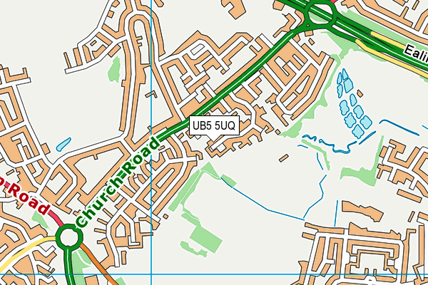 UB5 5UQ map - OS VectorMap District (Ordnance Survey)