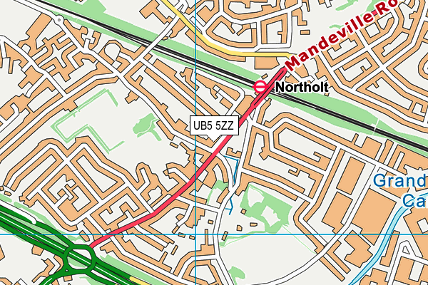 UB5 5ZZ map - OS VectorMap District (Ordnance Survey)