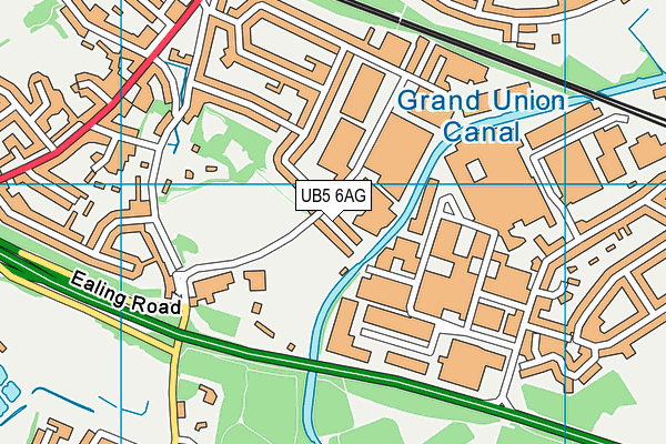 UB5 6AG map - OS VectorMap District (Ordnance Survey)