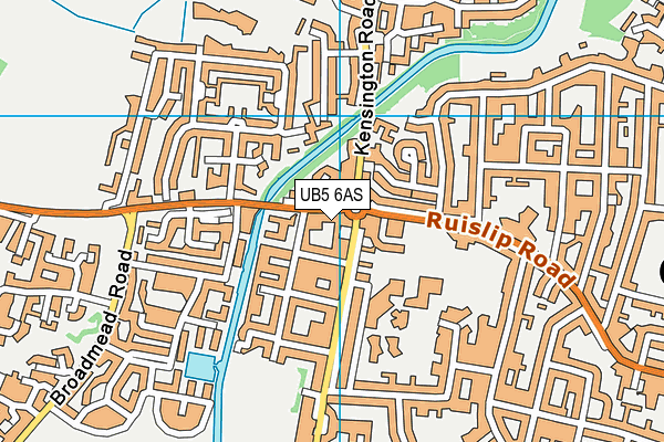UB5 6AS map - OS VectorMap District (Ordnance Survey)