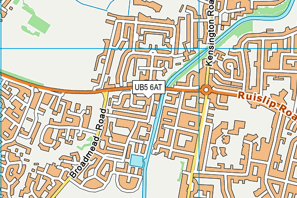 UB5 6AT map - OS VectorMap District (Ordnance Survey)