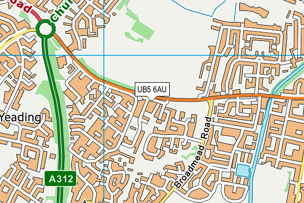 UB5 6AU map - OS VectorMap District (Ordnance Survey)