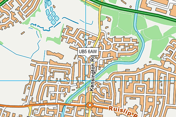 UB5 6AW map - OS VectorMap District (Ordnance Survey)