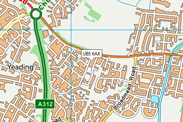 UB5 6AX map - OS VectorMap District (Ordnance Survey)